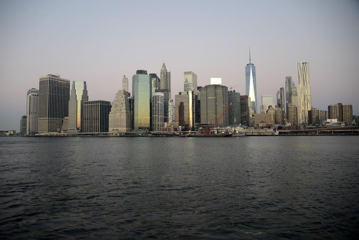 01-4 New York Financial District Skyline Just Before Sunrise From Brooklyn Heights